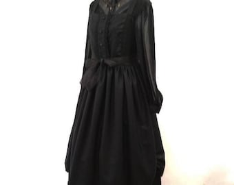 Gothic Lolita Long Black Dress - Goth Dress and shirt - Victorian Dress - Mourning Outfit