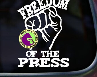 FREEDOM of the PRESS Resist Fist Vinyl Decal Sticker