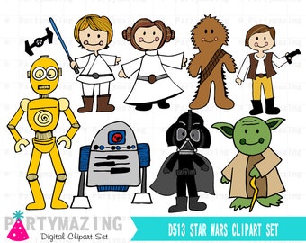 Star Wars Clipart, Space Wars Digital Clipart, Starwars Clip Art Graphic Set, Instant Download -D513