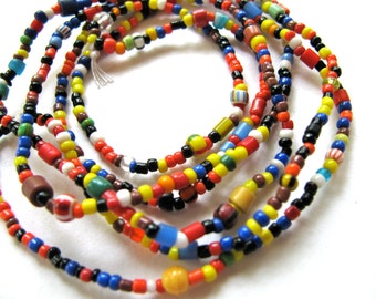 Glass beads, multicolor, 35 inch strand - #179