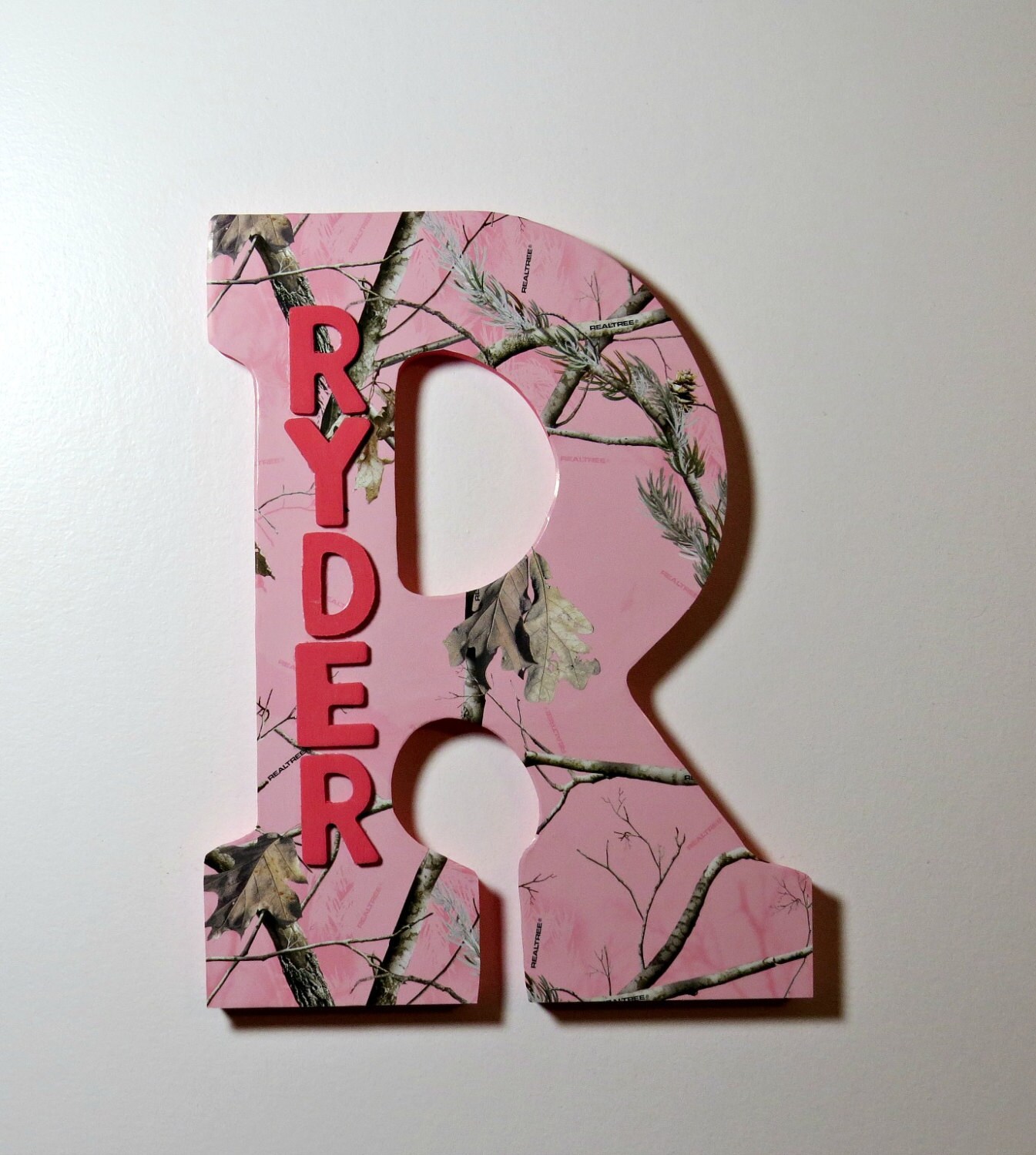 Pink Camo Custom Wall Letter Name Art Letters Hanging Zoom