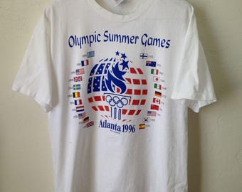 Vintage 1996 Atlanta Olympic Summer Games USA T-Shirt - Size XL - Made in USA