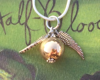 Harry Potter Inspired Golden Snitch Necklace