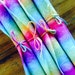 hand painted pure wool felt rainbow stripes 22x22cm craft stitching