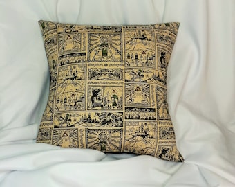 Legend of Zelda Nintendo fabric made into a cotton throw pillow cover for you. Video game decor made with Nintendo Zelda Wind Waker fabric.