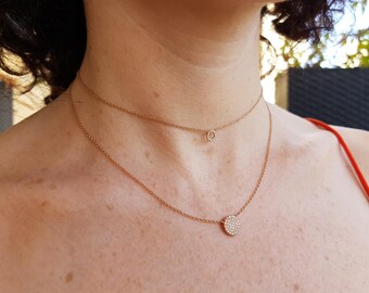 Gold Layered Necklaces Set-Multi Strand Necklaces-Gold Choker Set-Diamond necklace-Fashion jewelry-For her-Delicate Necklace Layers