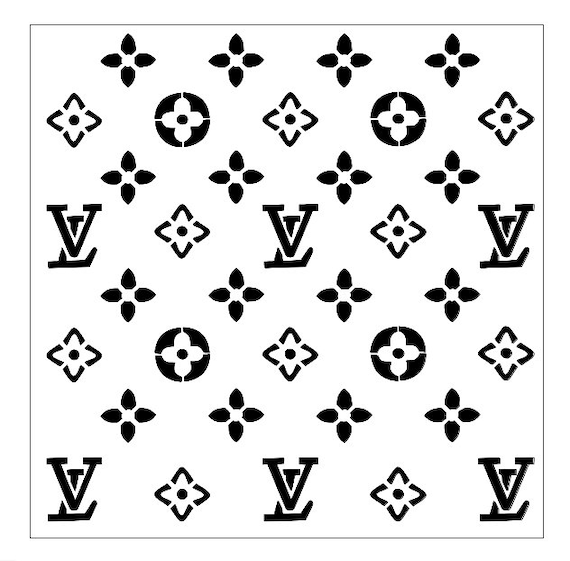 lv inspired pattern stencil reusable stencil diy