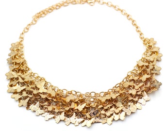 Golden butterfly necklace