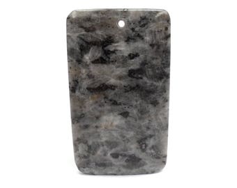 Black Larvikite Pendant, Norweigian Moonstone, Black Labradorite, Black and Gray Pendant G978