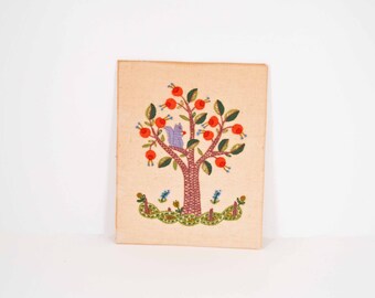 Squirrel in a Tree Crewel Work