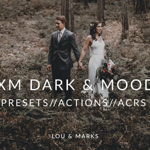 Dark And Moody Lightroom Presets & Photoshop Actions, ACRs for Moody Portrait and Modern Wedding Edits in Adobe Lightroom Photoshop