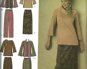 Simplicity 4886 Misses Top, Pants, Skirt and Scarf Pattern, Size 10-18 UNCUT