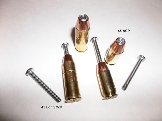 handcrafted pistol bullet cabinet knobs or drawer pulls 45