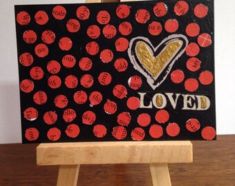 Its Good to be Loved ACEO Original Mixed Media Art collectible artist trading cards