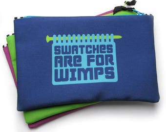 Knitting Notions Bag, Swatches are for Wimps, Project Bag