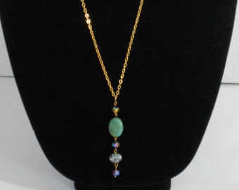 Crystals Long Gold Chain Necklace,Long Gold Chain Turquoise Necklace,Long Multi Colored Stone Necklace,Long Gold Chain Stone Necklace,Chain