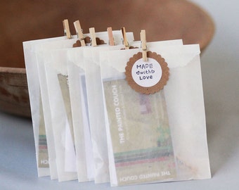 TEENY TINY- our smallest size- GLASSINE Bags- 2 x 3.5 Glassine Bags set of 200 || Wedding Favor Bags, Treat Bags, Jewelry Packaging