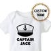 Personalized Captain Hat Baby Bodysuit