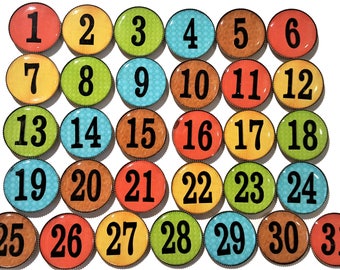 Large Teacher magnets, Student Numbers, Calendar number magnets, rainbow numbers, classroom supplies, office supplies, student magnets