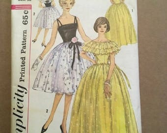 Vintage Simplicity Pattern 3822 Junior Miss and Misses Size 12 Bust 32 1950's