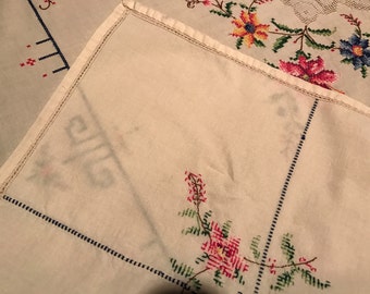 Hand Embroidered Cotton Tablecloth