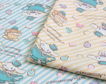 SANRIO Cinnamoroll Coffee Cup Design / Japanese Fabric 100cm x 50cm