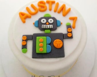 Robot Cake Topper , Robot Topper , Robot Cake , Robot Birthday
