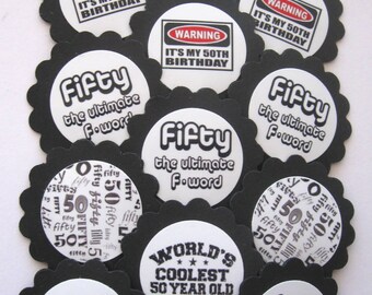 50th Birthday Cupcake Toppers/Party Picks Item #1716