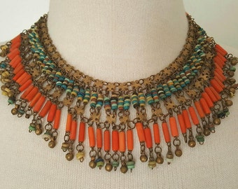 Antique Art Deco egyptian revival necklace