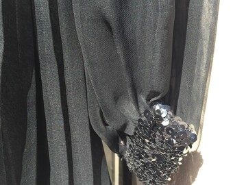 SALE Stunning black chiffon 1960's dress