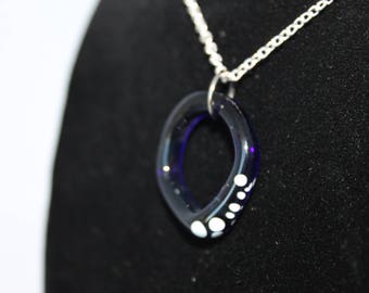 Blue Ring White Dots Necklace
