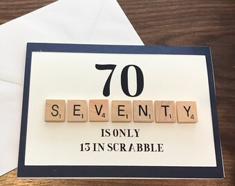 70th Scrabble Birthday Card