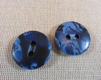 2pcs, cloud blue buttons black buttons, buttons 23mm, blue buttons, set of 2 hole buttons, buttons UnionKnopf sewing buttons