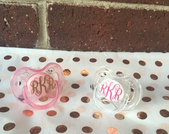 Monogrammed Baby Pacifier