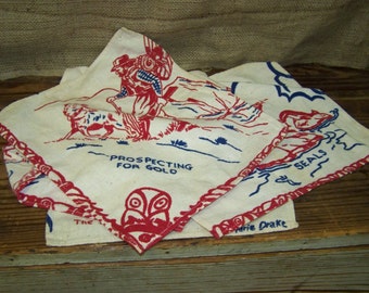 Alaska Fabric Squares Alaska Napkins Vintage Alaska Textiles