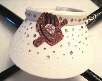 Baseball Visor adjustable with Glove decoration.