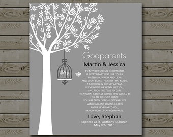 Godparents Gift - Gift from Godchild - Personalized Godparents Gift - Baptism Gift For Godparents - Godparents Thank You - In Any Color