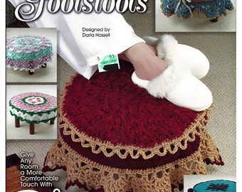 Fancy Footstools Crochet Pattern Book Annies Attic 874110