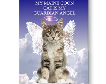 Maine Coon Cat Guardian Angel Fridge Magnet No 4