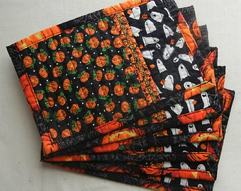 Pumpkin & Ghost Quilted Mug Rugs