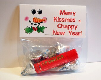 Merry Kissmas & Chappy New Year Treat Bag Toppers ~ Printable gift labels