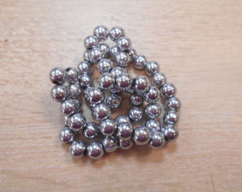 silver plated 8 mm hematite wire