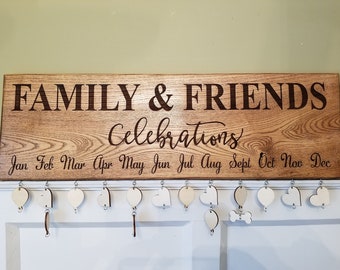 Family Birthday Board. Celebrations Board. Family & Friends Celebrations Board. Engraved Birthday Sign. Anniversary Board. Gifts for her