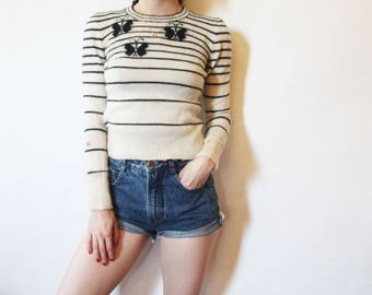 50s Butterfly Sweater XS