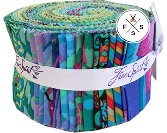 Kaffe Fassett Collective Island Design Roll 2.5" Precut Fabric Quilting Cotton Strips Free Spirit FB3DRGP.ISLAN