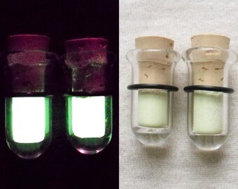 Glow In The Dark Test Tube Plugs 0g gauged ear plugs earrings for stretched piercings