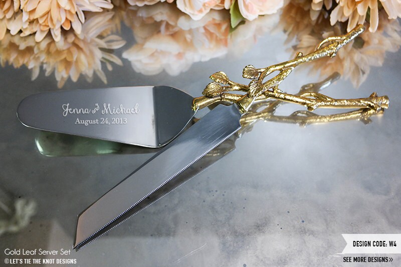 Gold Swirl Wedding Cake Knife And Server Set T Gold Swirl Wedding Cake Knife And Server Set T