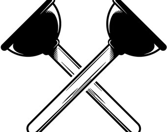 Plumber Logo #2 Toilet Plunger Pluming Handyman Mechanic Maintenance Company Logo .SVG .EPS PNG Clipart Vector Cricut Cut Cutting Download