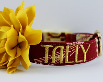 FSU Florida State University Seminoles Hand-made Pet/Dog Collar-with optional Personalized Embroidery
