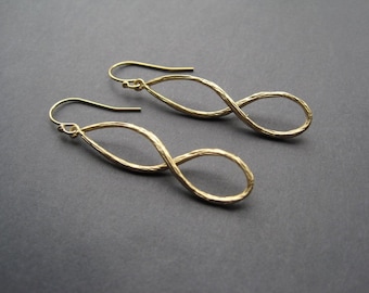 Gold Earrings - Twist Earrings - Modern Earrings - Gold Everyday Earrings